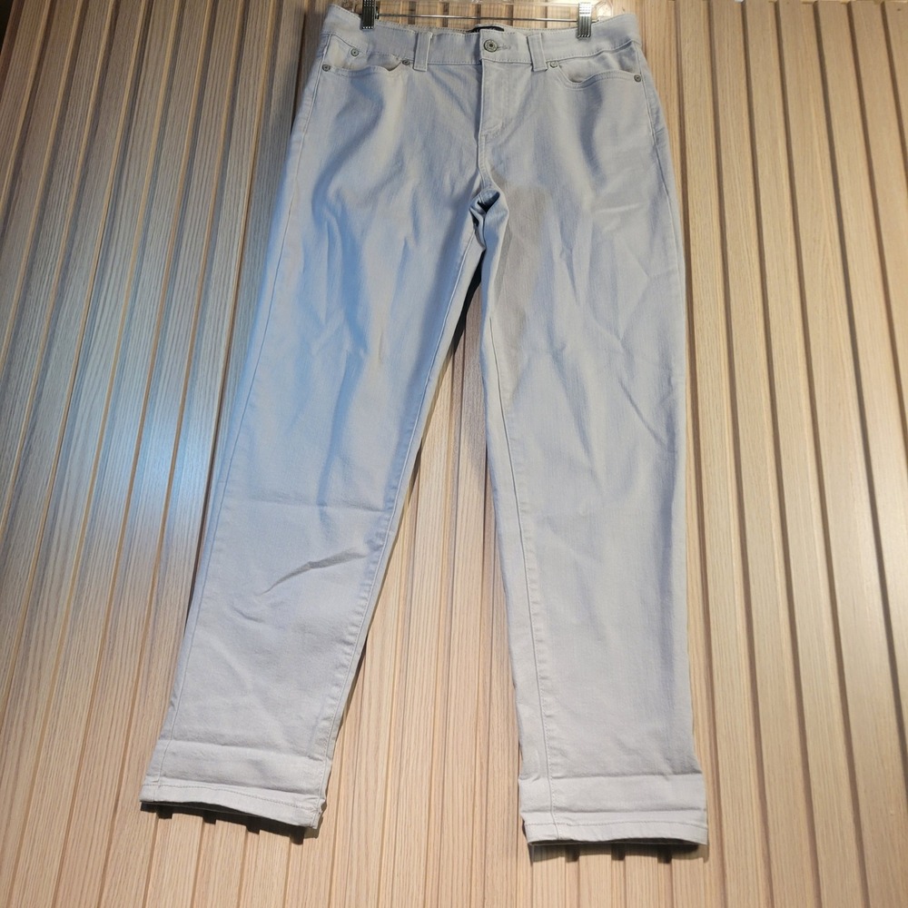 Talbots Simply Flattering 5-Pocket Boyfriend Pants Light Grey Women Size 6